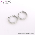 E-607 Xuping venta al por mayor de la joyería Rhinestone simple diseño moda mujer pendientes de aro